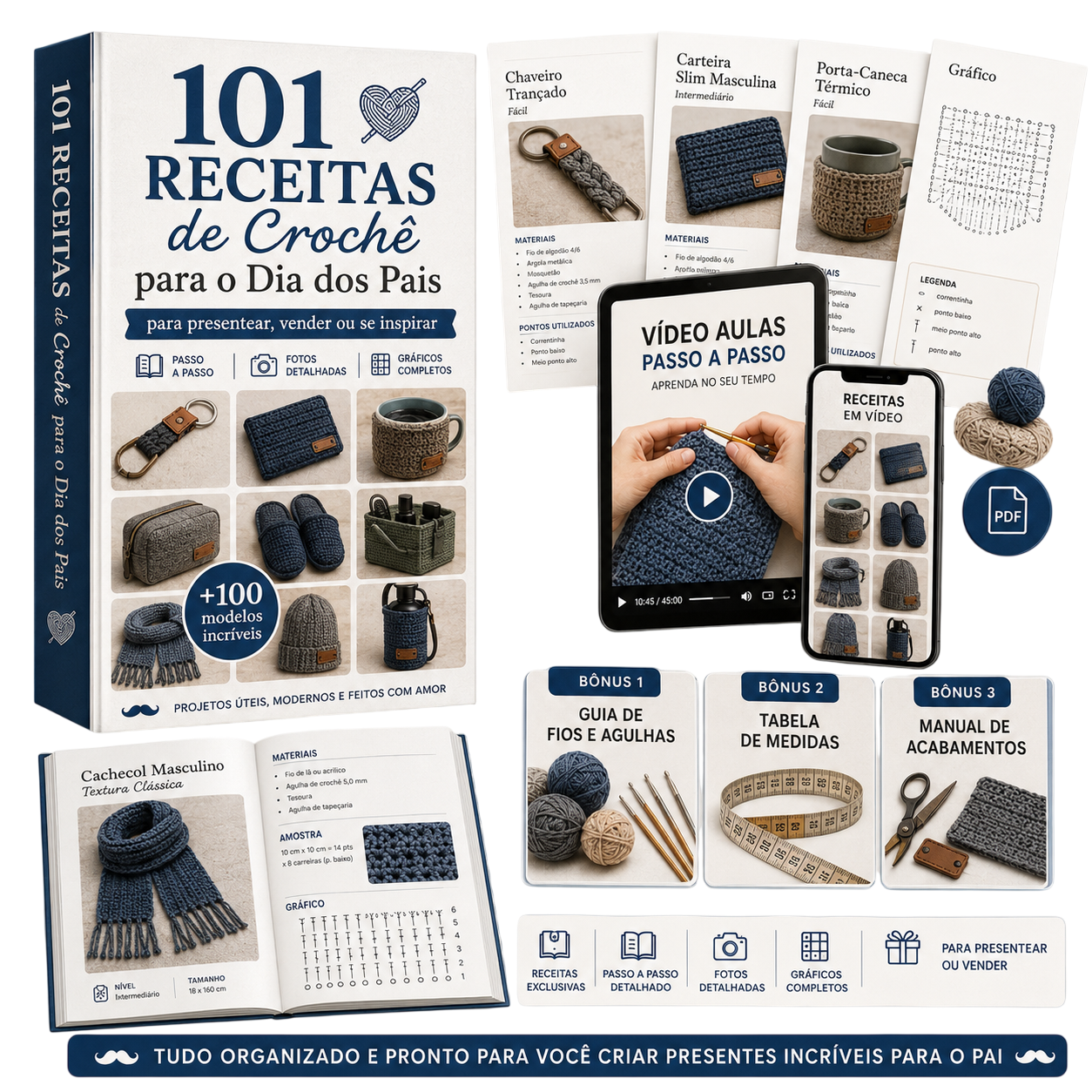 Mockup do plano completo com as 101 receitas e os quatro bônus